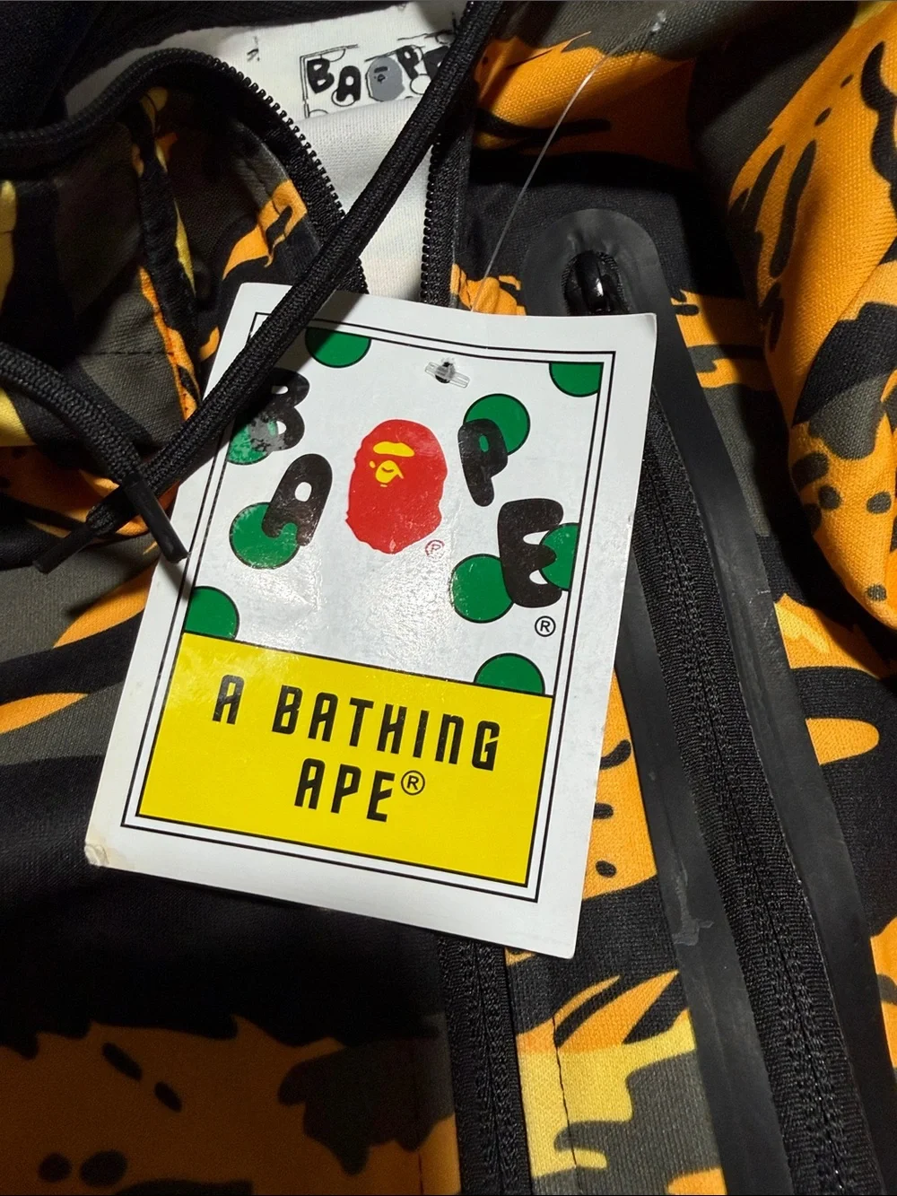Bape? Orange and Black Tiger Stripe Zip-Up Hoodie
